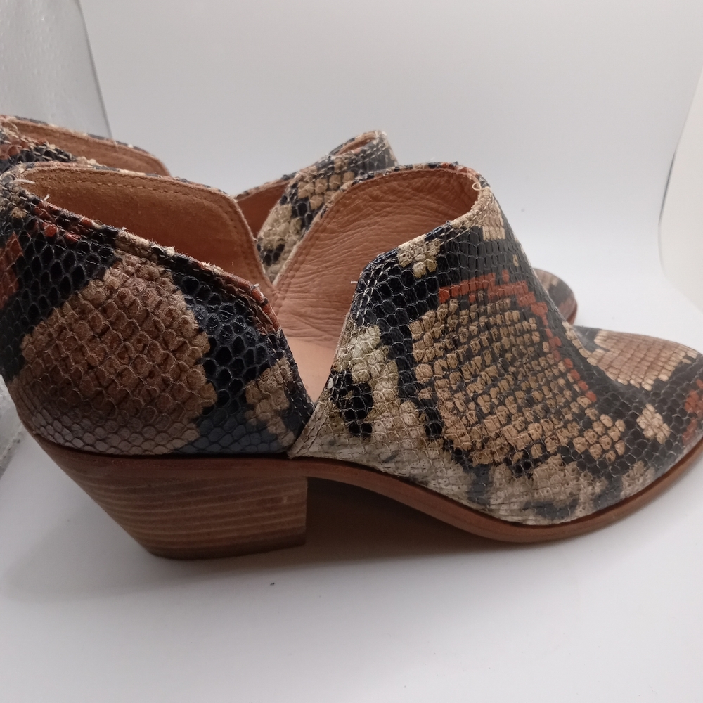 Women's Madewell Gloria Shoe Boot in Snake Embossed Leather Sz 7